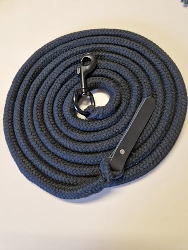 Bodenleine Arbeitsseil Baumwolle 4 mtr All IN Black - schwarz - mit schwarzem Leder und schwarzem Karabiner Bodenleine Arbeitsseil Baumwolle 4 mtr All IN Black - schwarz - mit schwarzem Leder und schwarzem Karabiner von Pferdeseile_DE