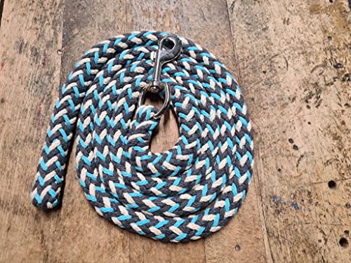 Jumbo Führstrick extra stabil - 2 Meter - Karabiner Silber - GRAU-TÜRKIS-Natur Jumbo Führstrick extra stabil - 2 Meter - Karabiner Silber - GRAU-TÜRKIS-Natur von Pferdeseile_DE