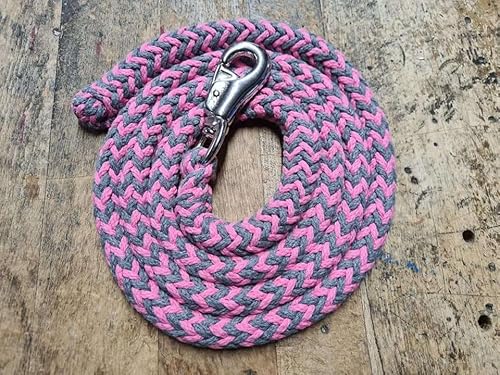 Jumbo Führstrick extra stabil - Baumwolle - 2 Meter - Bullsnap - Farbe: grau-pink Jumbo Führstrick extra stabil - Baumwolle - 2 Meter - Bullsnap - Farbe: grau-pink von Pferdeseile_DE