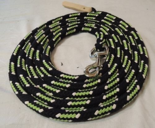 Bodenleine schwarz-grün-Natur 6,70 Meter Baumwolle mit Karabinerhaken und Leder Bodenleine schwarz-grün-Natur 6,70 Meter Baumwolle mit Karabinerhaken und Leder von Pferdeseile_de