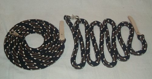 Westernzügel Split Reins, extra schwer, geteilt je 2,20 mtr schwarz/braun/natur von Pferdeseile_DE