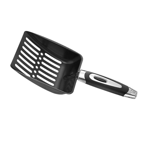 Pffiocix Katzenstreuschaufel, Schaufel, Gummigriff, Metallschaufel, hohl, Kotsieb, ergonomisches Metall Pffiocix Katzenstreuschaufel, Schaufel, Gummigriff, Metallschaufel, hohl, Kotsieb, ergonomisches Metall von Pffiocix