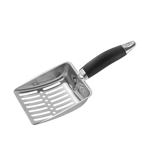Pffiocix Katzenstreuschaufel, Schaufel, Gummigriff, Metallschaufel, hohl, Kotsieb, ergonomisches Metall Pffiocix Katzenstreuschaufel, Schaufel, Gummigriff, Metallschaufel, hohl, Kotsieb, ergonomisches Metall von Pffiocix