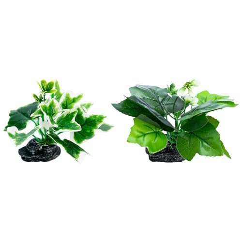 Pffiocix Künstliche Pflanze, Landschaft, Aquarien, Dekorationen für Aquarien, Terrarien, Garnelen, Gras, groß von Pffiocix