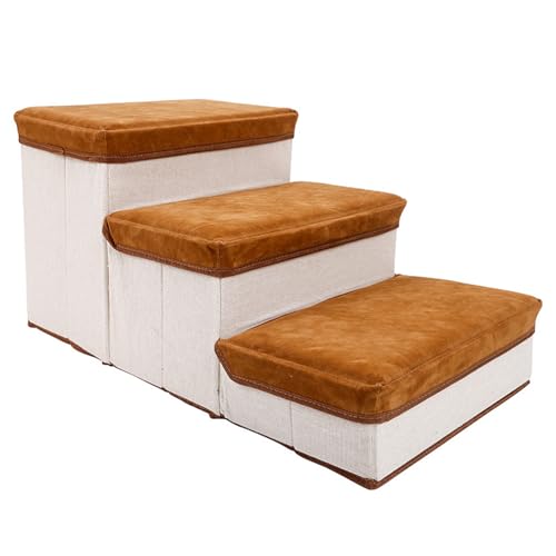 Pffiocix Mehrzweck-Treppe für Haustiere, 3 Stufen, Treppe für Hunde und Katzen, mit Gitterbox, rutschfest, kleine Welpentreppe für hohe Pffiocix Mehrzweck-Treppe für Haustiere, 3 Stufen, Treppe für Hunde und Katzen, mit Gitterbox, rutschfest, kleine Welpentreppe für hohe von Pffiocix