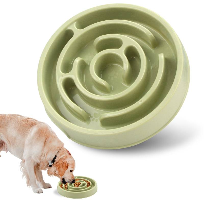 ANTI SCHLING NAPF HUND klein - gesundes Fressen ohne Schlingen – khaki von Pfoten-Boutique