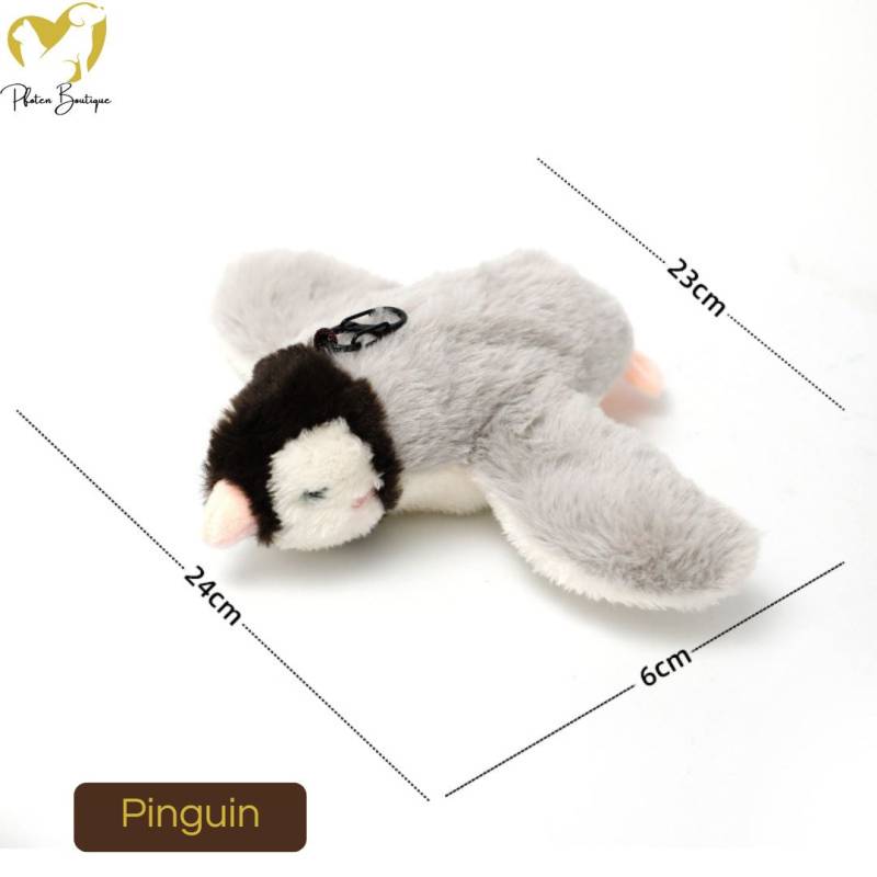 FLATTERNDER VOGEL - Katzenspielzeug mit Flügelschlägen interaktives Plüschtier – Pinguin von Pfoten-Boutique