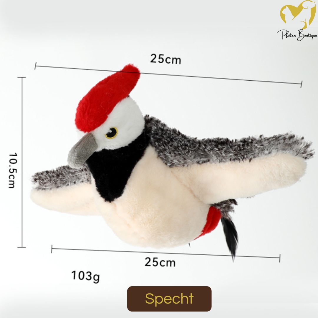 FLATTERNDER VOGEL - Katzenspielzeug mit Flügelschlägen interaktives Plüschtier – Specht FLATTERNDER VOGEL - Katzenspielzeug mit Flügelschlägen interaktives Plüschtier – Specht von Pfoten-Boutique