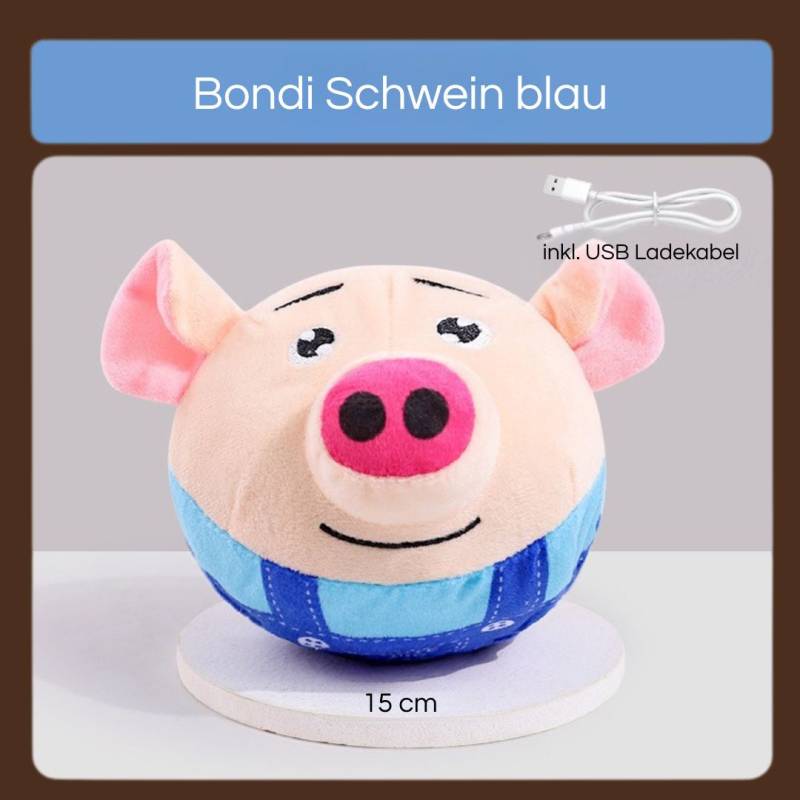 JUMPING BALL Hundespielzeug interaktiv Springball - Hüpfball für Hunde – Blondi Schwein blau von Pfoten-Boutique
