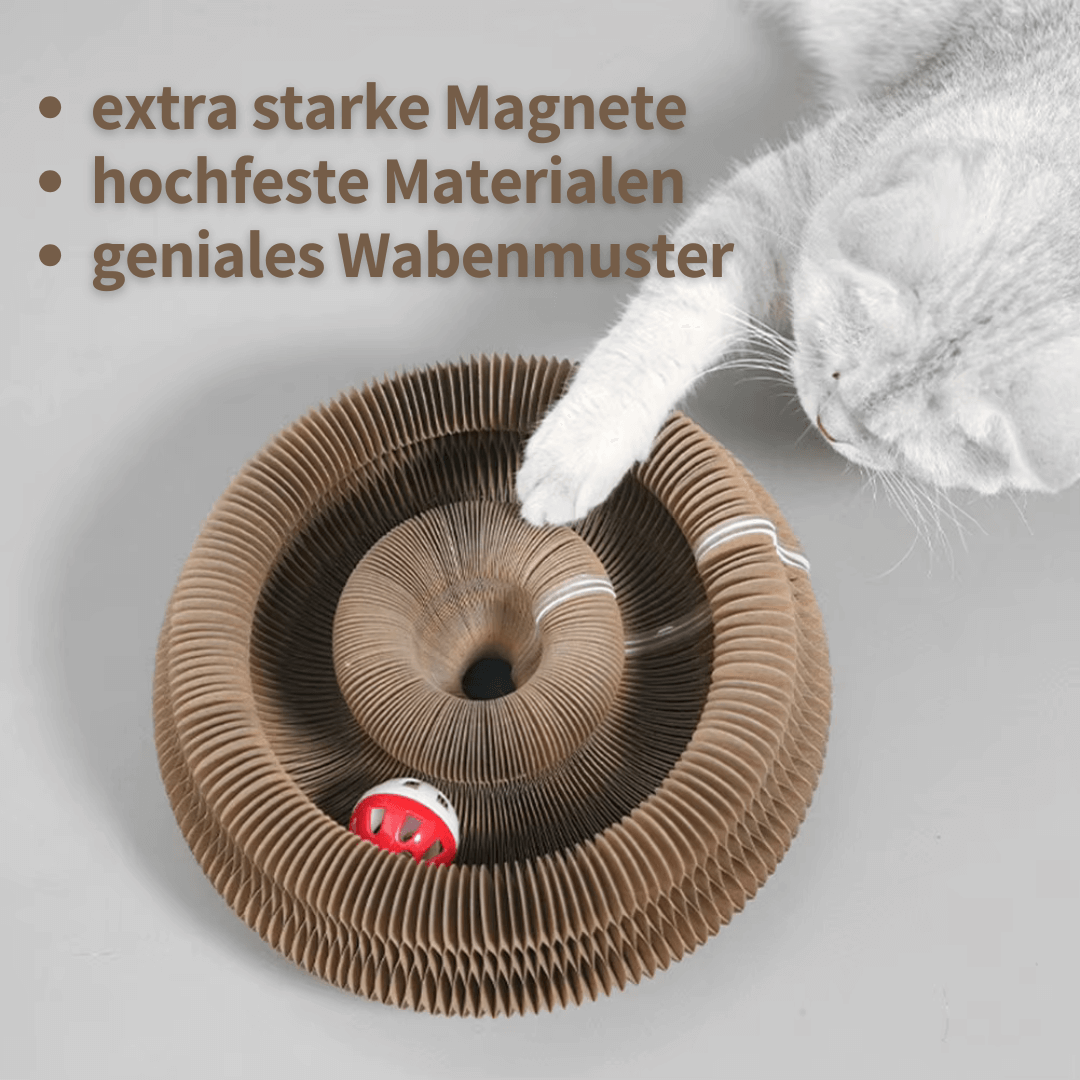 KATZEN GLÜCK Kratztunnel -  Flexibel, Katzenspielzeug, Krallenpflege, Beschäftigung von Pfoten-Boutique
