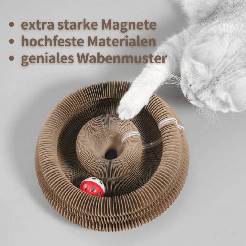 KATZEN GLÜCK Kratztunnel -  Flexibel, Katzenspielzeug, Krallenpflege, Beschäftigung von Pfoten-Boutique