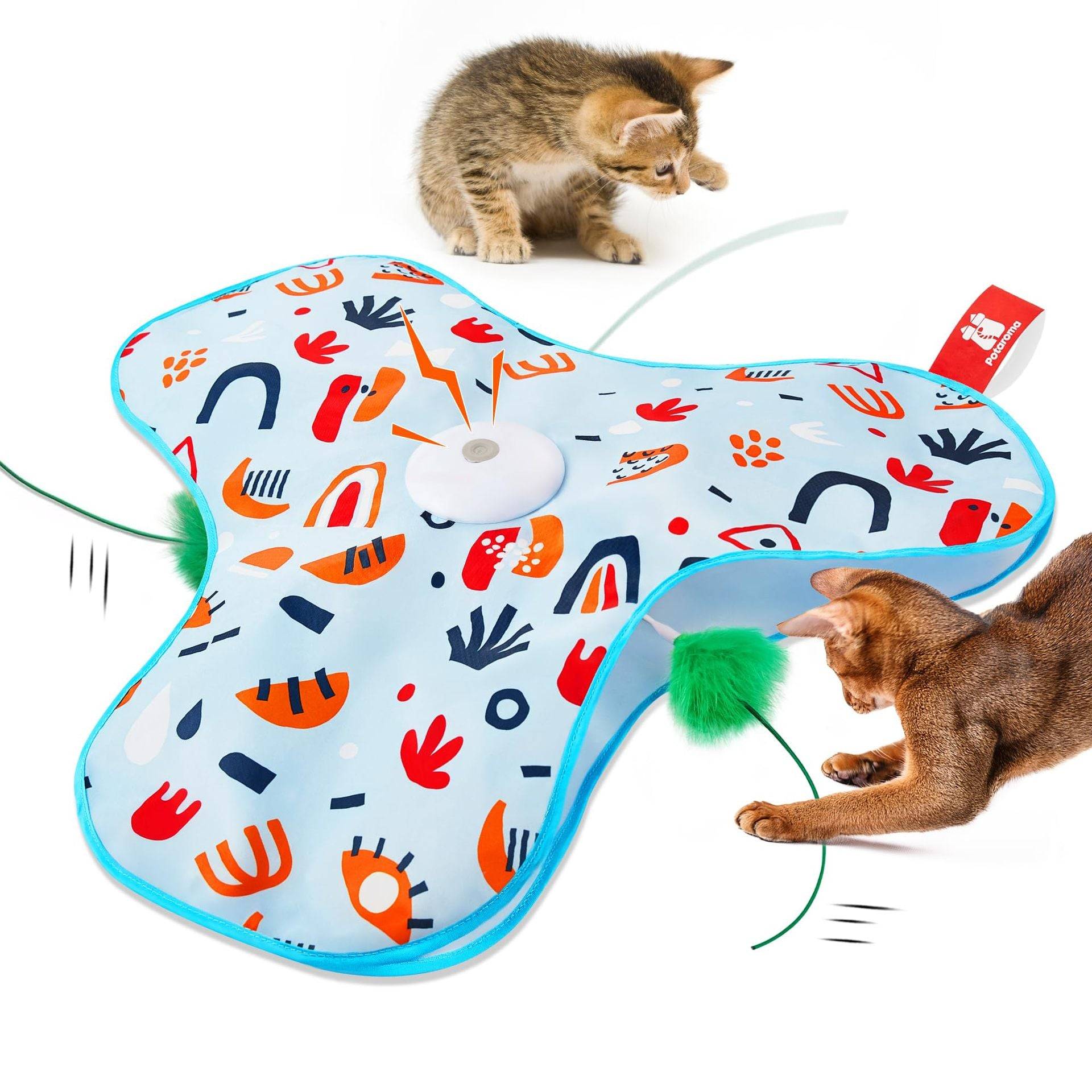 KATZENTEPPICH interaktives Katzenspielzeug mit selbst drehendem Wedel – Farbe: Himmelblau / Specification: Die englische Bedienungsanleitung enthält eine Audioversion. KATZENTEPPICH interaktives Katzenspielzeug mit selbst drehendem Wedel – Farbe: Himmelblau / Specification: Die englische Bedienungsanleitung enthält eine Audioversion. von Pfoten-Boutique