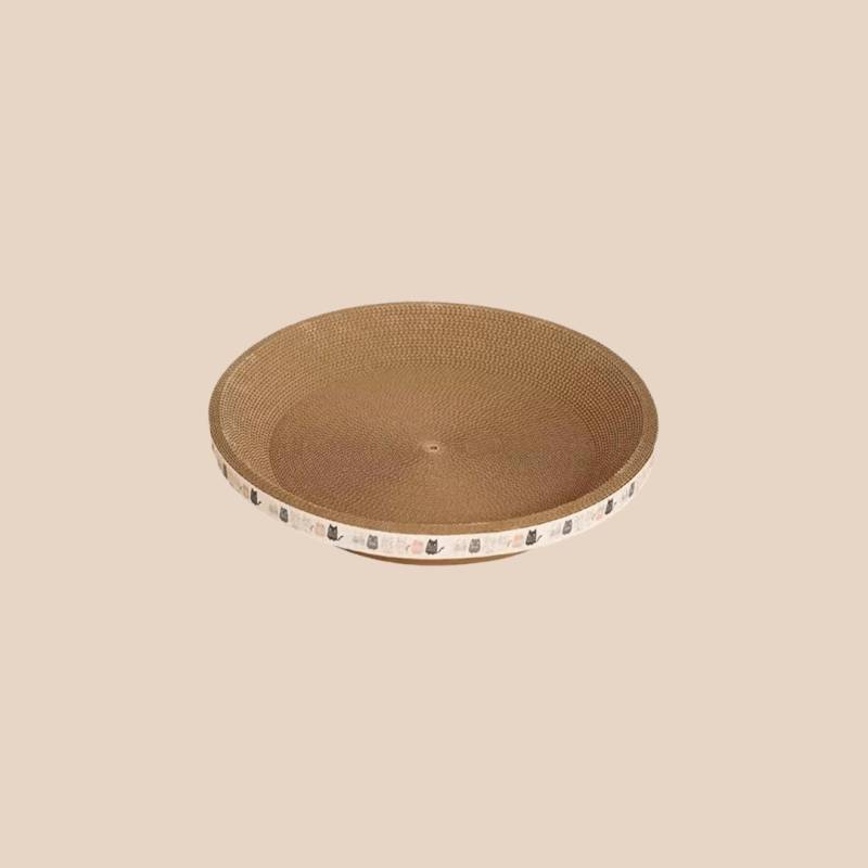 Katzen Schlafplatz Kratznest: Ergonomisches All-In-One Kratzspielzeug und Entspannungsplatz – Kreis medium (40cm in Durchmesser  6.5cm Höhe) von Pfoten-Boutique