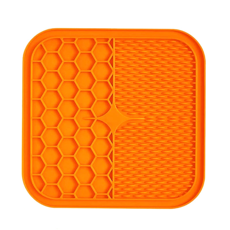 LECKMATTE - Antistress Spielmatte Für Hunde Mit Hochwertigem Silikon 15x15 cm – orange von Pfoten-Boutique