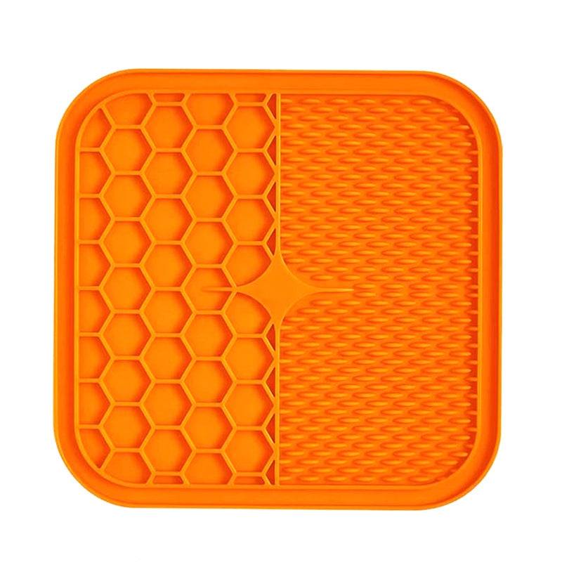 LECKMATTE - Antistress Spielmatte Für Hunde Mit Hochwertigem Silikon 15x15 cm – orange von Pfoten-Boutique