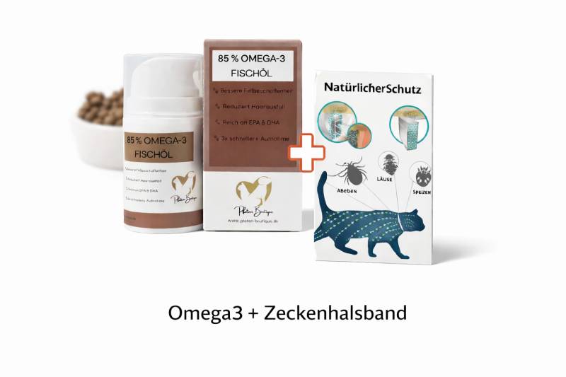 OMEGA-3 Futterergänzung für Katzen & ZECKEN STOPP – 3er-Set / Orange OMEGA-3 Futterergänzung für Katzen & ZECKEN STOPP – 3er-Set / Orange von Pfoten-Boutique