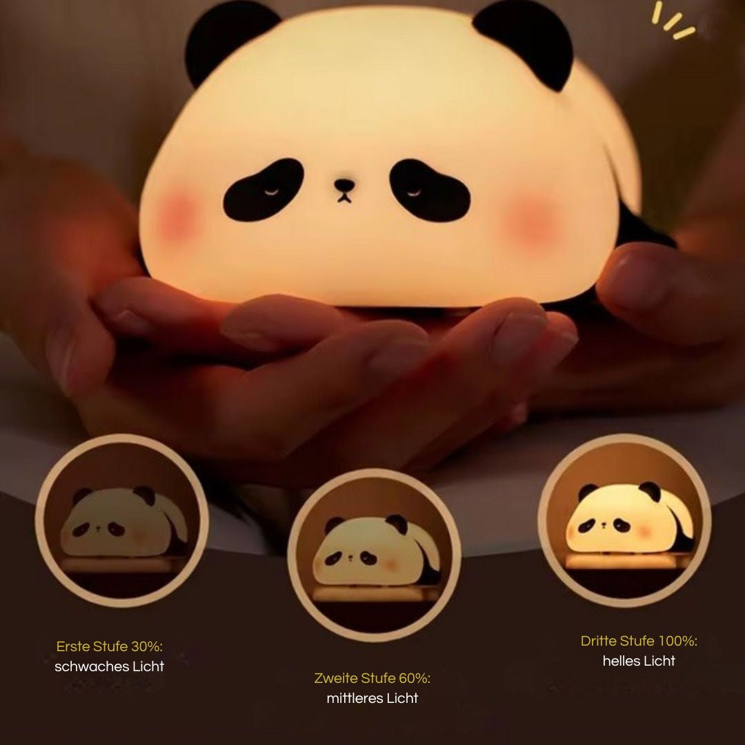 Panda Nachtlicht: Süße Silikon Nachttischlampe Mit Touch- & Sprachsteuerung, Energiesparend von Pfoten-Boutique