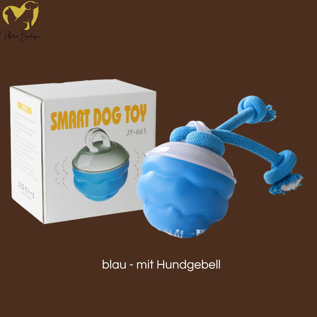 STRICKBALL gegen Langeweile, Hundespielzeug - intelligenter, rollender Ball mit Strick – Variante: blau - mit Hundegebell STRICKBALL gegen Langeweile, Hundespielzeug - intelligenter, rollender Ball mit Strick – Variante: blau - mit Hundegebell von Pfoten-Boutique