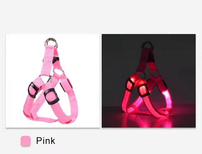 USB wiederaufladbares LED Hundegeschirr - leuchtendes Hundegeschirr – pink / M USB wiederaufladbares LED Hundegeschirr - leuchtendes Hundegeschirr – pink / M von Pfoten-Boutique