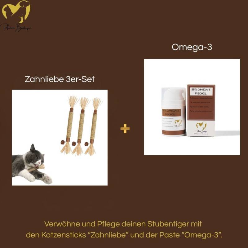 Zahnliebe Katzenzahnpflege plus Omega-3 für gesundes Fell – 3er-Set Zahnliebe Katzenzahnpflege plus Omega-3 für gesundes Fell – 3er-Set von Pfoten-Boutique