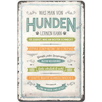 Nostalgic Art Schild "Was man von Hunden lernen kann" von PfotenSchild®