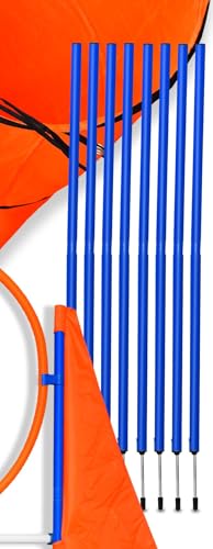 PfotenWunder® 10x Slalomstangen, XXL-Profi-Agility Set Hunde Groß Sport für kleine & große Hunde-Training Cavaletti Parcour Zubehör von PfotenWunder
