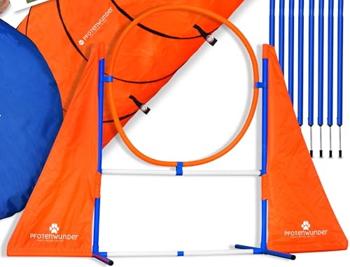 PfotenWunder® 2X-Profi-Agility-Hürde, Agility-Hürden-Set groß, für kleine & große Hunde-Training Sport Parcour Zubehör Hürden Sprungring Sprunghürde von PfotenWunder