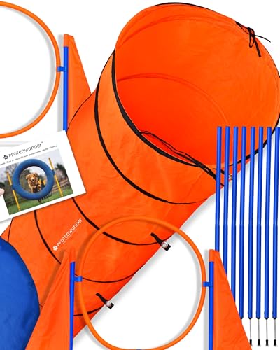 PfotenWunder® Profi-Agility-Tunnel, 3 Meter Länge, Agility-XXL-Tunnel-Set groß, für kleine & große Hunde-Training Sport XXL-Parcour Zubehör von PfotenWunder