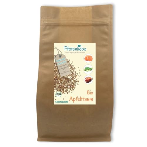 Pfotenliebe getrockneter Bio-Gemüsemix für Hundefutter (Bio-Apfeltraum), 100% feine Gemüseflocken, Barf Zusatz, 500g von Pfotenliebe
