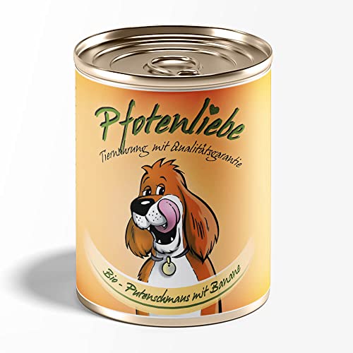 Pfotenliebe Bio Hundefutter, Bio-Putenschmaus mit Banane mit Qualitätsgarantie, Natürlich ohne Chemie, Machen Sie Ihren Hund glücklich!, 1x400g von Pfotenliebe