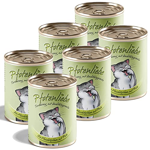 Bio Katzenfutter | Bio-Fleischtöpfchen mit Pute | mit Qualitätsgarantie | Natürlich ohne Chemie | Machen Sie Ihre Katze glücklich! | 400g (6X 400g) von Pfotenliebe