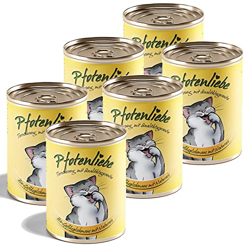 Bio Katzenfutter | Bio-Geflügelschmaus mit Naturreis | mit Qualitätsgarantie | Natürlich ohne Chemie | Machen Sie Ihre Katze glücklich! | 400g (6X 400g) von Pfotenliebe