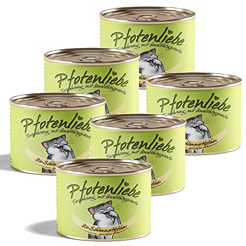 Pfotenliebe Bio-Katzenfutter, Bio-Schlemmertöpfchen, getreidefrei, natürlich ohne Chemie und mit Qualitätsgarantie, 6X 200g (Dose) von Pfotenliebe