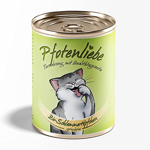 Bio Katzenfutter | Bio-Schlemmertöpfchen getreidefrei | mit Qualitätsgarantie | Natürlich ohne Chemie | Machen Sie Ihre Katze glücklich! | 400g (1x 400g) von Pfotenliebe