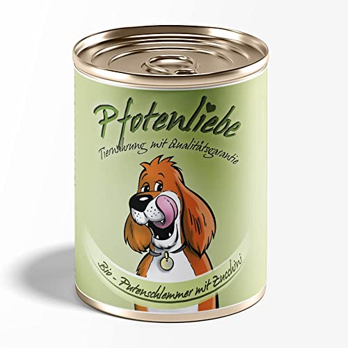 Biohundefutter mit Qualitätsgarantie | Natürlich ohne Chemie | Machen Sie Ihren Hund glücklich! | 400g | freie Sortenwahl (Putenschlemmer mit Zucchini) von Pfotenliebe