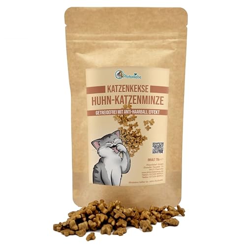 Pfotenliebe Katzenleckerlies, kleine Kekse, Huhn & Katzenminze, Getreidefrei mit Anti-Haarball-Effekt, 70g Pfotenliebe Katzenleckerlies, kleine Kekse, Huhn & Katzenminze, Getreidefrei mit Anti-Haarball-Effekt, 70g von Pfotenliebe