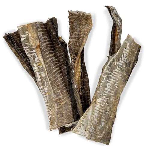 Getrocknete Dorschhaut (Kabeljau) für Hunde, Trockenfisch Hundesnack, 100% natürlicher & intensiver Geschmack, 75 g von Pfotenliebe