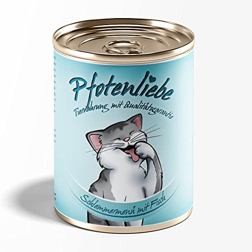 Katzenfutter | Schlemmermenü mit Fisch | mit Qualitätsgarantie | Natürlich ohne Chemie | Machen Sie Ihre Katze glücklich! | 400g (1x 400g) von Pfotenliebe