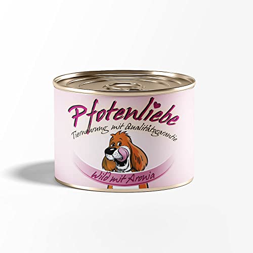 Pfotenliebe® Bio-Nassfutter für Hunde, Wild mit Aronia, natürlich ohne Chemie und mit Qualitätsgarantie, getreidefrei, 200g (Dose) von Pfotenliebe