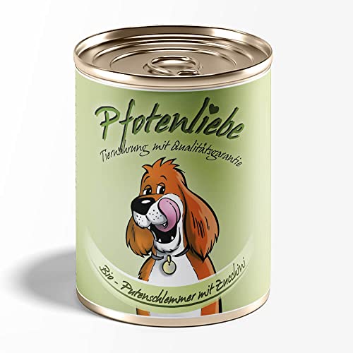 Pfotenliebe Bio Hundefutter Nassfutter mit Qualitätsgarantie, Bio-Putenschlemmer mit Zucchini, Natürlich ohne Chemie, Machen Sie Ihren Hund glücklich!, 1x400g Pfotenliebe Bio Hundefutter Nassfutter mit Qualitätsgarantie, Bio-Putenschlemmer mit Zucchini, Natürlich ohne Chemie, Machen Sie Ihren Hund glücklich!, 1x400g von Pfotenliebe