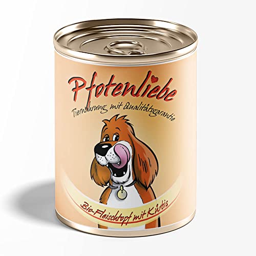 Pfotenliebe® Bio-Nassfutter für Hund, Bio-Fleischtopf mit Kürbis, natürlich ohne Chemie und mit Qualitätsgarantie, 1x400g (Dose) von Pfotenliebe