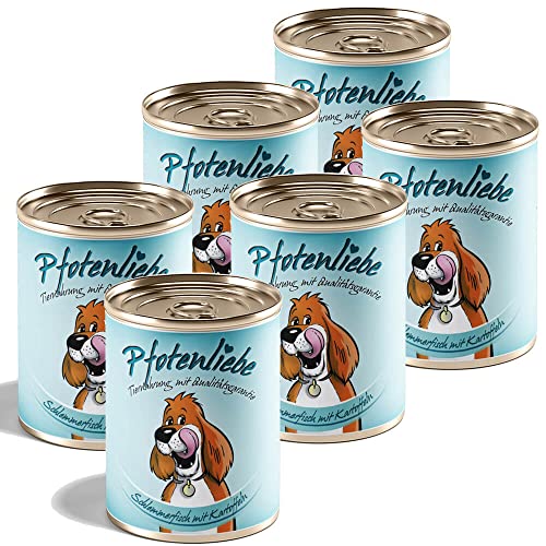 Pfotenliebe® Bio-Nassfutter für Hunde, Schlemmerfisch mit Kartoffeln, 6 x 400g, natürlich ohne Chemie, getreidefrei von Pfotenliebe
