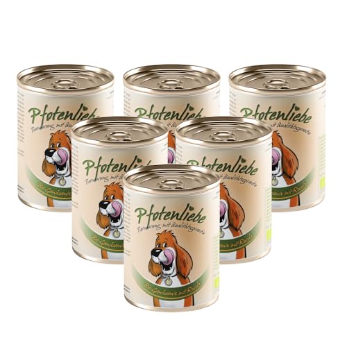 Pfotenliebe Bio-Nassfutter für Hunde, Bio-Gemüsemix mit Rucola, mit Qualitätsgarantie, natürlich ohne Chemie, geeignet als Zugabe für Barf (6x400g) von Pfotenliebe