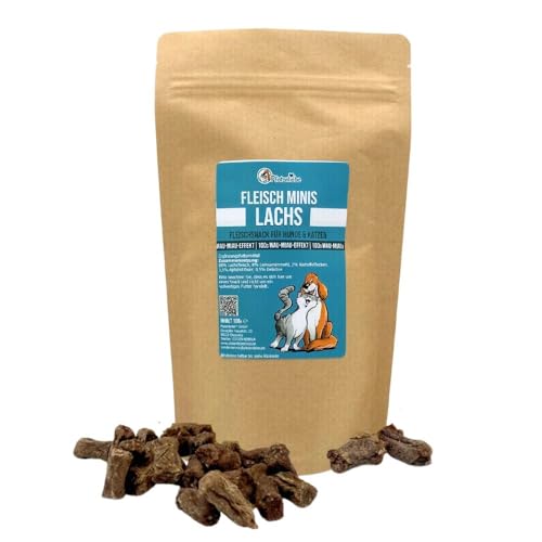 Pfotenliebe Leckerlies für Katzen und Hunde, Fleisch Minnis, LACHS, 100g von Pfotenliebe