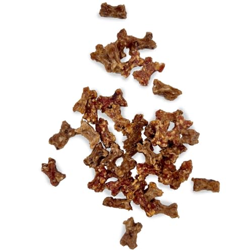 Mini Fleisch Knochen, Trainingsknöchelchen, Fleischsnack für Hunde und Katzen, 100g, Verschiedene Sorten (Huhn) von Pfotenliebe