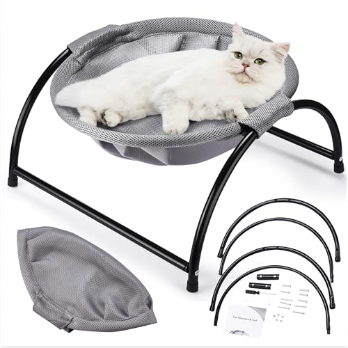 Pfotenolymp Katzenbett Flauschig Katzen Hängematte - Erhöhtes Katzenkissen Flauschiger Katzenkorb - Katzenbett Heizung Atmungsaktives Hängemattenbett für Drinnen & Draußen Pfotenolymp Katzenbett Flauschig Katzen Hängematte - Erhöhtes Katzenkissen Flauschiger Katzenkorb - Katzenbett Heizung Atmungsaktives Hängemattenbett für Drinnen & Draußen von Pfotenolymp