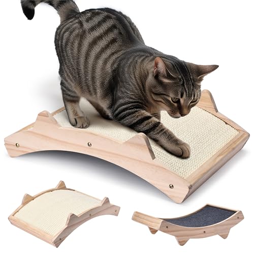 Pfotenolymp Katzenkratzbrett - Doppelseitig Haltbarer Katzen Kratzmatte - Holzstruktur Kratz Pads Katzenliege- Geflochtener Sisal + Teppichstoff Doppelseitige Katzenliege - 42 x 27.5 x 12cm Pfotenolymp Katzenkratzbrett - Doppelseitig Haltbarer Katzen Kratzmatte - Holzstruktur Kratz Pads Katzenliege- Geflochtener Sisal + Teppichstoff Doppelseitige Katzenliege - 42 x 27.5 x 12cm von Pfotenolymp