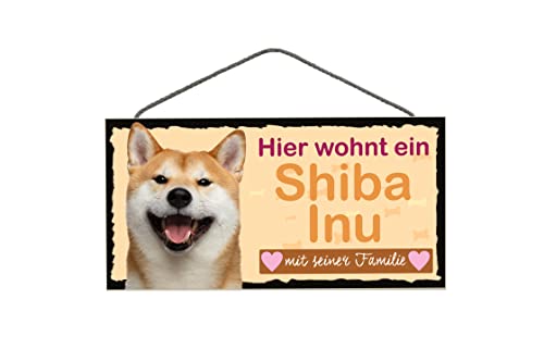 Pfronten Türschild Shiba Inu (100) aus Holz Schild Hund deutsche Herstellung von Pfronten