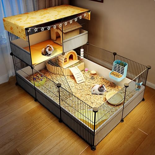 Pgkog Meerschweinchen Käfig, Kleintierkäfig Großer Raum mit Wasserdichter Bodenplatte, Verschlüsseltes Eisengeflecht 1,5 cm, Geeignet für Igel, Meerschweinchen, Hamster, Kaninchen Pgkog Meerschweinchen Käfig, Kleintierkäfig Großer Raum mit Wasserdichter Bodenplatte, Verschlüsseltes Eisengeflecht 1,5 cm, Geeignet für Igel, Meerschweinchen, Hamster, Kaninchen von Pgkog