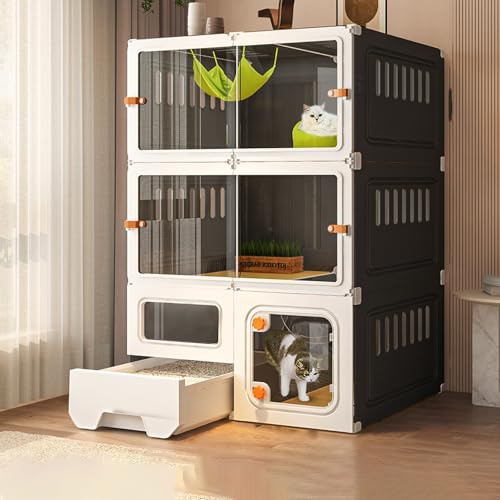 Pgkog katzenkäfig, katzengehege, Katzenkäfige für Den Innenbereich mit Katzentoilette, Schiebetür-Design für Einfache Sicht, Abgebildetes Zubehör Nicht Im Lieferumfang Enthalten, Geeignet für 1–4 Ka Pgkog katzenkäfig, katzengehege, Katzenkäfige für Den Innenbereich mit Katzentoilette, Schiebetür-Design für Einfache Sicht, Abgebildetes Zubehör Nicht Im Lieferumfang Enthalten, Geeignet für 1–4 Ka von Pgkog